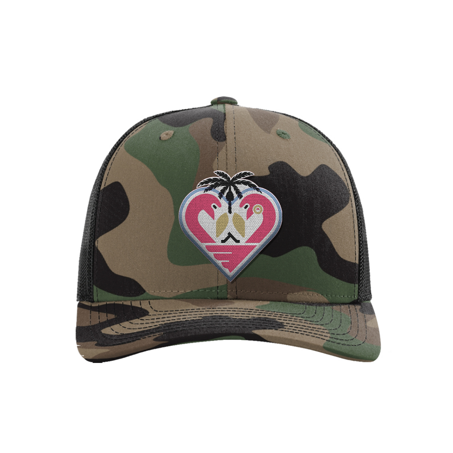 Flamingos Embroidered Trucker Hat